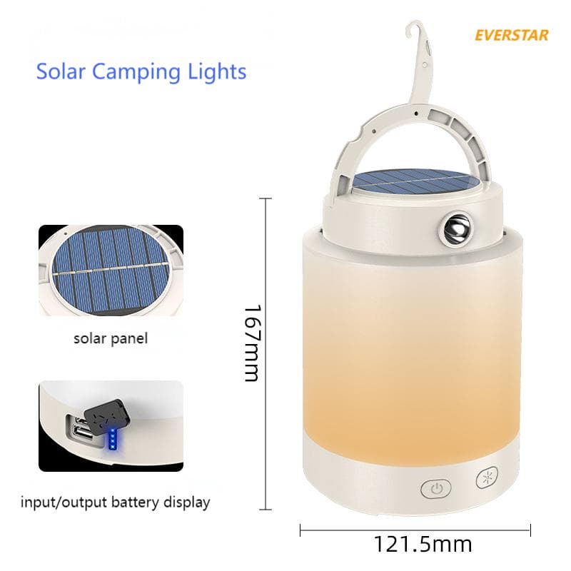 New Outdoor Waterproof LED Camping Lamp Work Lamp USB Rechargeable Solar Charging Multi-Source Tent Light RGB Warm/White Lights