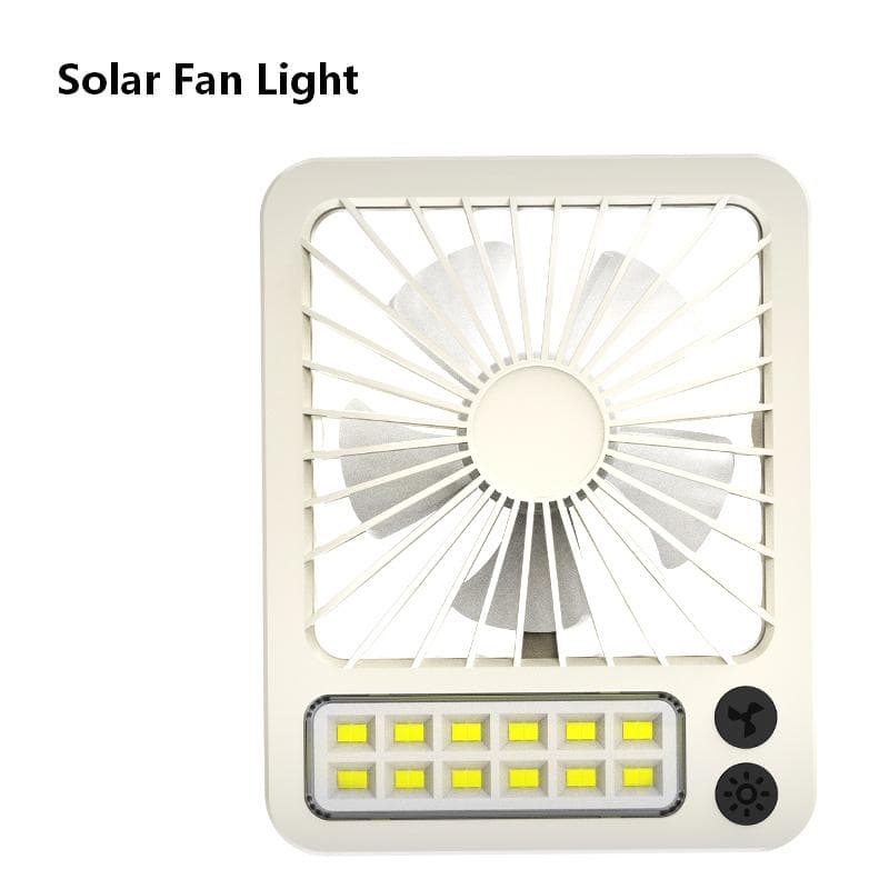 Everstar New Solar Fan Light with 5 Blades DC Motor Modern LED Design Rechargeable Plastic Construction for Outdoor Camping Use