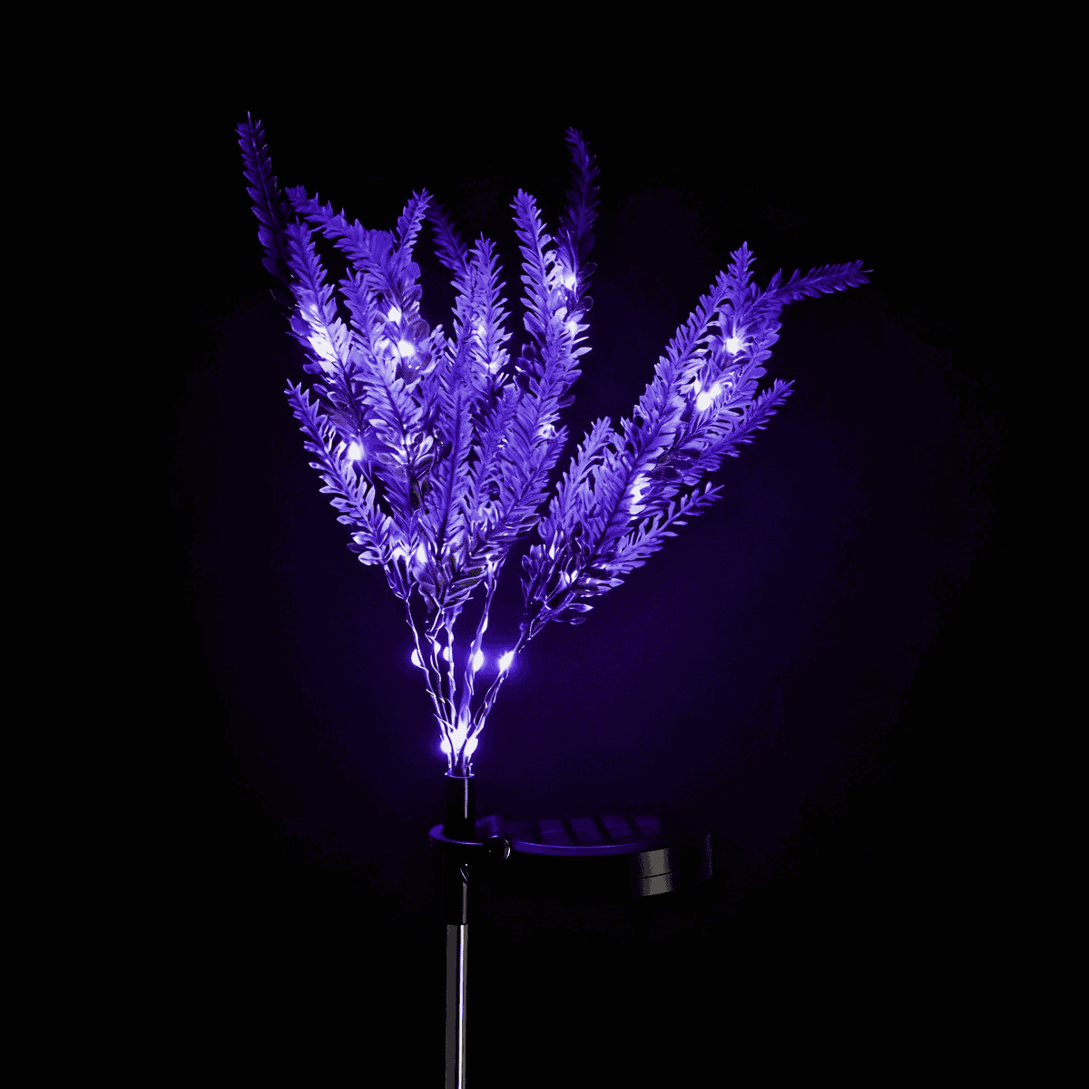 Solar LED Small Floor Light Pole Water-Resistant Lawn Lamp Garden Yard Christmas Festival Party Decoration Purple Light