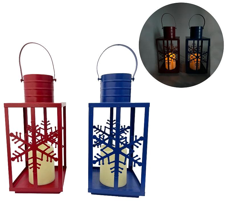 Christmas Iron Art Lamp Snow Lantern Decoration Home Ornamentation LED Warm White Plastic Metal Decorative Light Indoor Outdoor