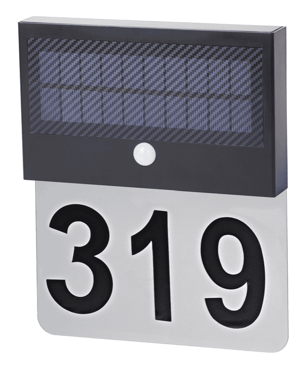 LED Solar Wall Light with House Number for Door Sign Lighting up for Garden with Sensor LED Doorplate Lamp IP54 Waterproof