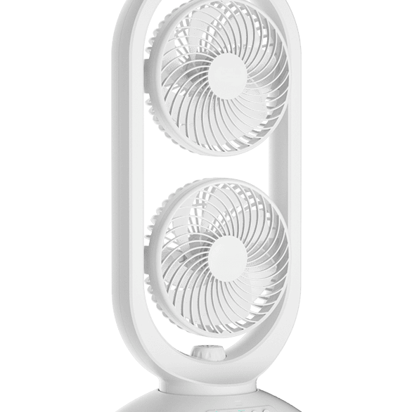 Portable Modern LED 2-head Adjustable Fan DC ABS Anion Aromatherapy Extra-large Capacity Battery USB Output Remote Control Quiet