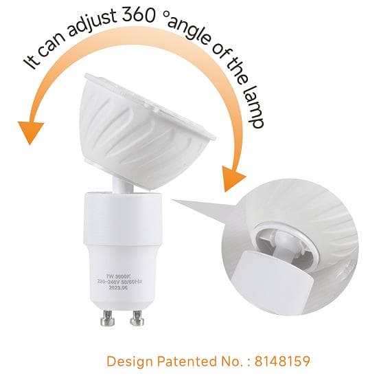 Everstar 360 Adjustable LED GU10 GU53 Lamp 7W Spot Light Modern Home Office Plastic Aluminum CE RoHS Certificate CRI90