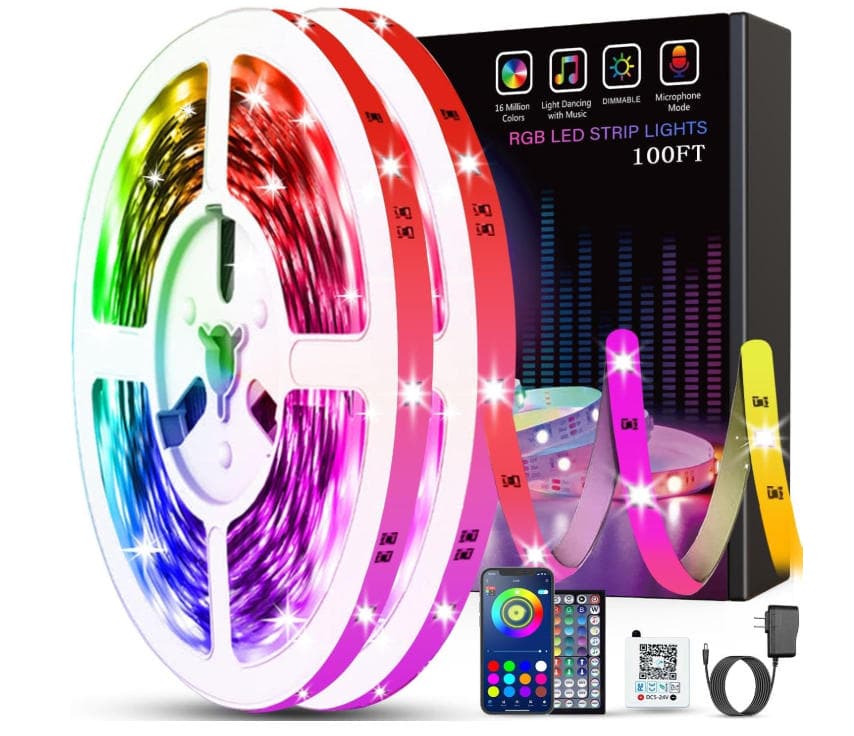 Hot Led Lights for Bedroom  Music Sync RGB Strip Lights with Remote and App Control RGB Strip for Room Home Party Decoration