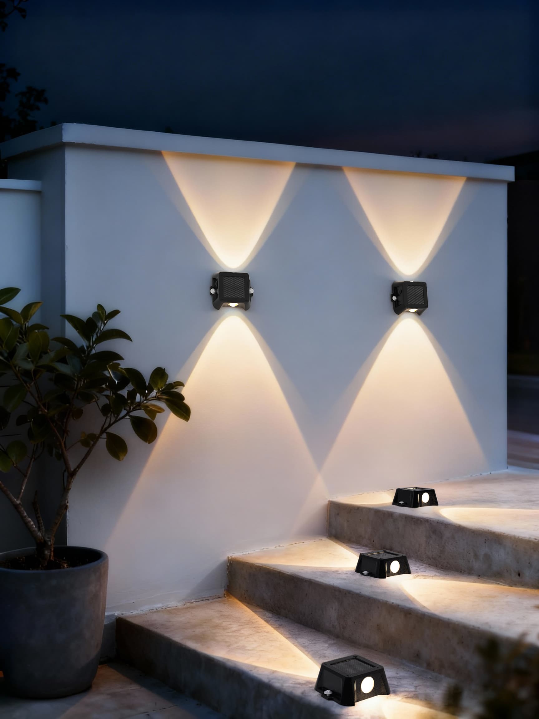 Solar Garden Deck Lights Driveway Underground Led Wireless IP67 Waterproof Outdoor Warning Step Lights Sidewalk