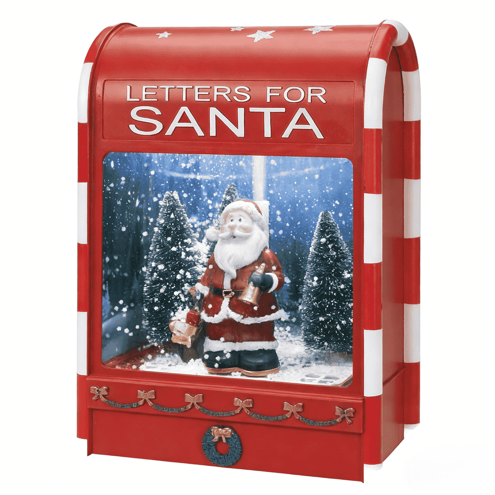 Everstar Wholesale Factory Price LED Christmas Mailbox Light Music Lamp Snow Indoor Outdoor Decoration Craft Daylight Santa