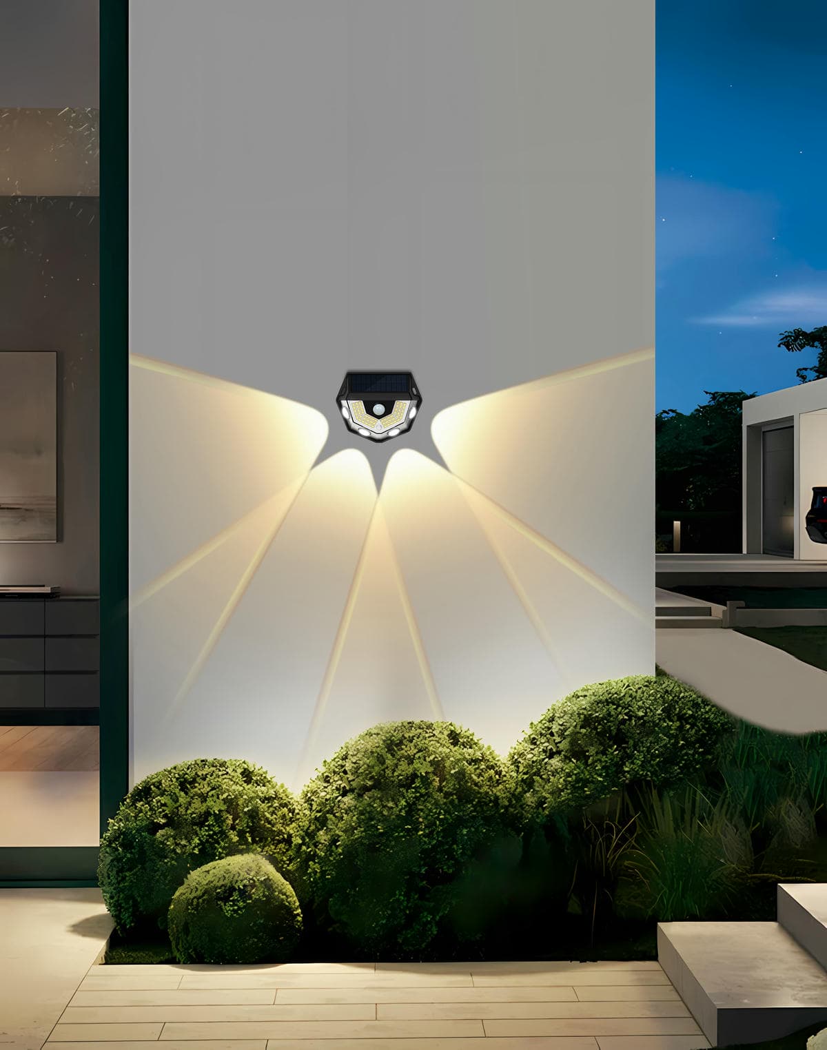 EVERSTAR 2026 Solar LED Garden Light IP44 Waterproof Wall-Mounted Motion & Light Sensor Small Outdoor