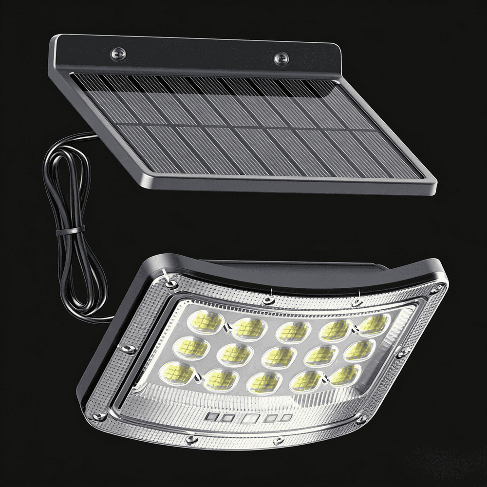 Factory LED Solar Flood Light Cambered Surface Wider Illumination Zone ABS+PS Material IP65 Waterproof SMD2835 Long Lasting
