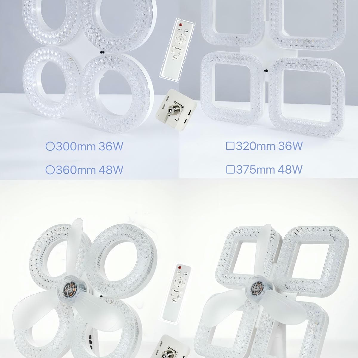 Wholesale Factory Modern AC LED Ceiling Fan Light with E27 Base Remote Control CCT Screw Lamp for Home Decoration