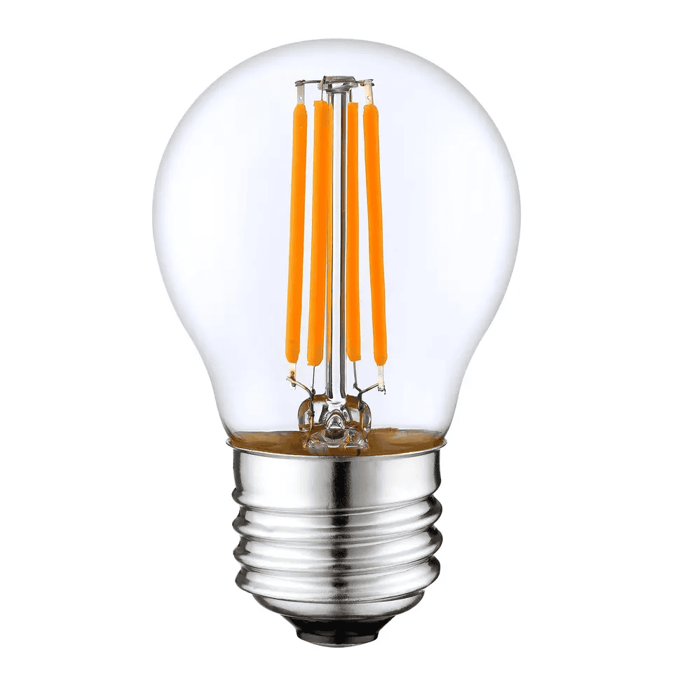 Glass House Globe LED Filament Bulb A55 A60 2W 4W 6W 600lm CE RoHS E27 B22 for Hotels DC Power Supply