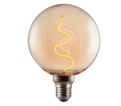 MR1-G125A-2W LED filament bulb glass 2W 100LM 1800K RA80 E27/E26 220-240v/110-130V 125*164mm