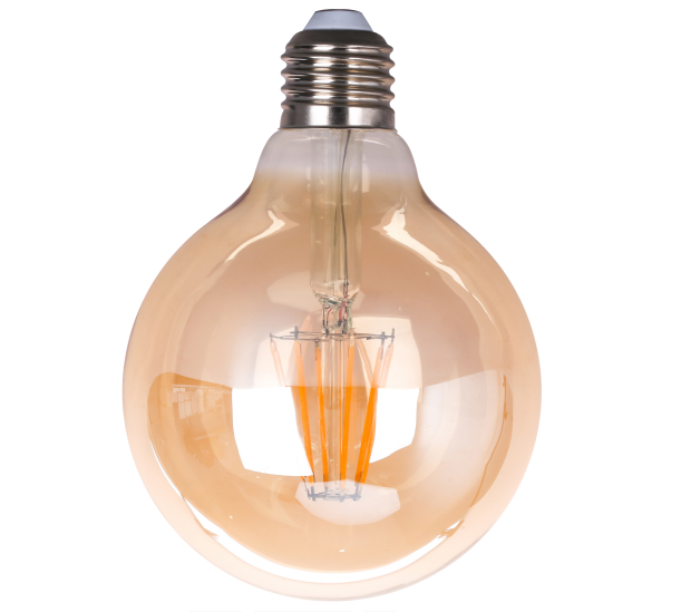 LED-G120-F6W LED filament bulb glass 6W 100LM/W 3000K/4000K/6000K RA80 E27/E26 220-240v D125xH175mm