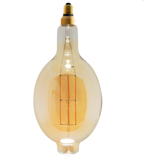 LED-BT180-F4W LED filament bulb glass 4W 500LM 2200/2700K RA80 E27/E26 220-240v D180xH390mm