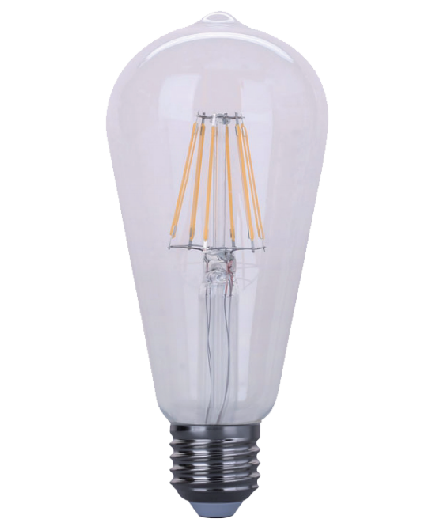 LED-ST64-F4W(A) LED filament bulb glass 4W 400LM 3000K/4000K/6000K RA80 E27/E26 220-240v D64xH145mm