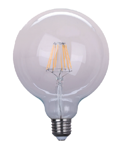 LED-G125-F6W(A) LED filament bulb glass 6W 600LM 3000K/4000K/6000K RA80 E27/E26 220-240v D125xH175mm