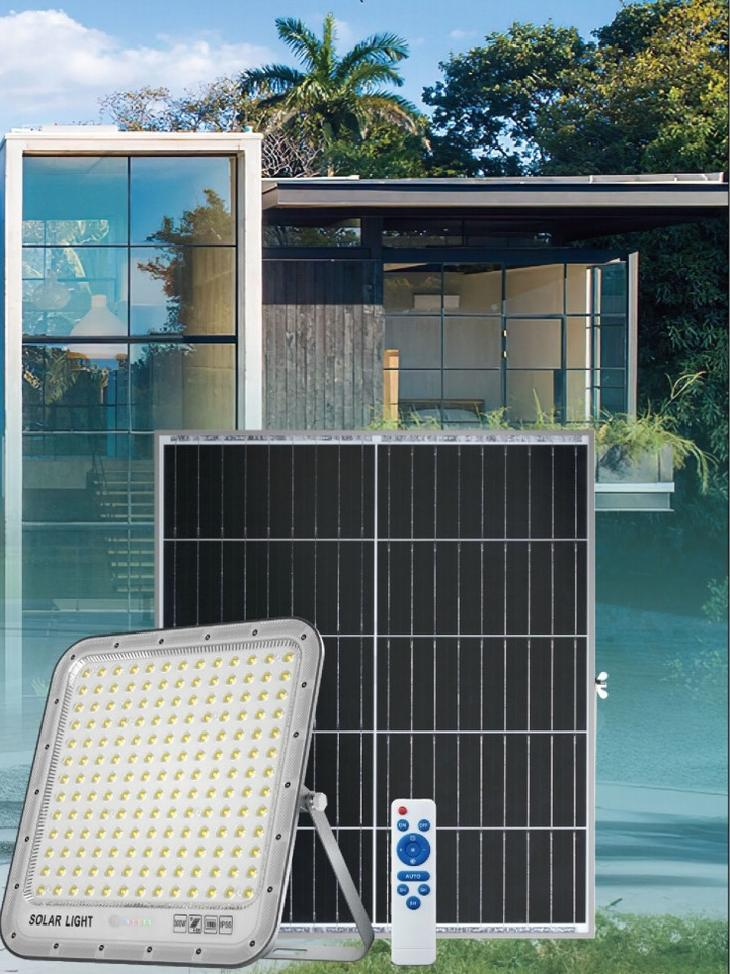 Solar Flood Light Remote Control Aluminum 60W 100W 200W 300W