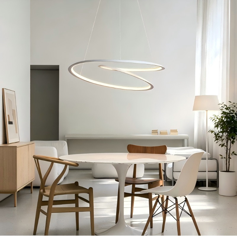 Indoor Lighting Modern Restaurant Ceiling Decoration Lights CCT Round Gold Led Pendant Light 60W