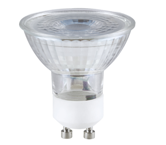 LED-GU10-CG3W 5W 6W LED bulb glass 80LM/W 3000K/4000K/6000K RA80 gu10 220-240v Φ50xH54mm 38°