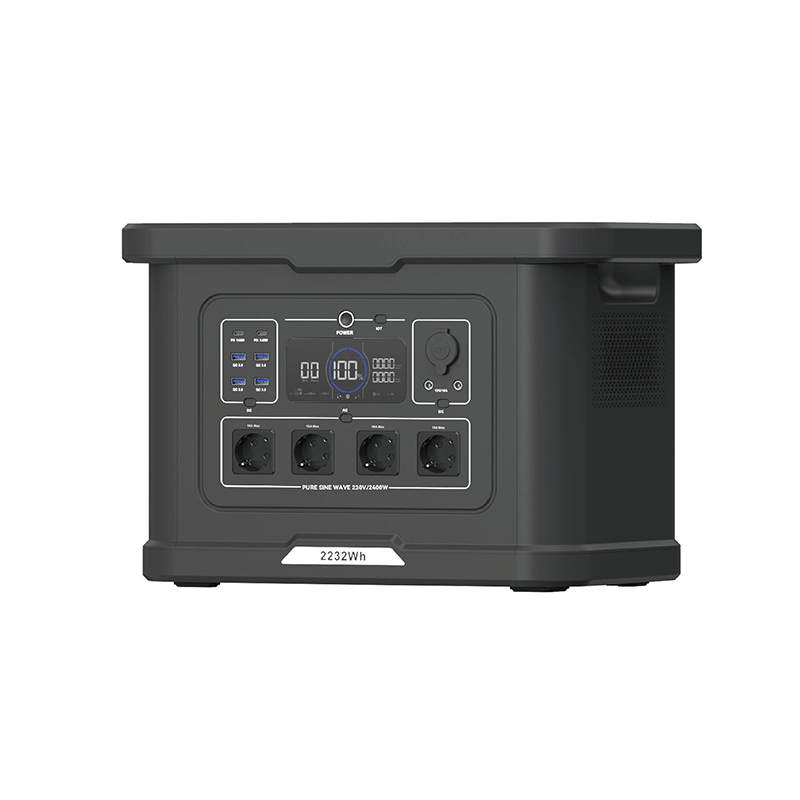 1400W Power Station Supports UPS function) 2232Wh LiFePO4 Battery Solar MPPT Controller Cigar Lighter for Phone Car Power Source