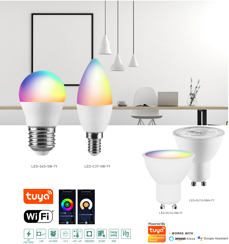 LED-GU10-5W-TY  LED-GU10-5WA-TY LED-G45-5W-TY  LED-C37-5W-TY