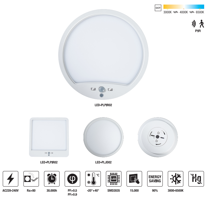 LED-PLJD02-18W-CCT LED Slim Panel Light
