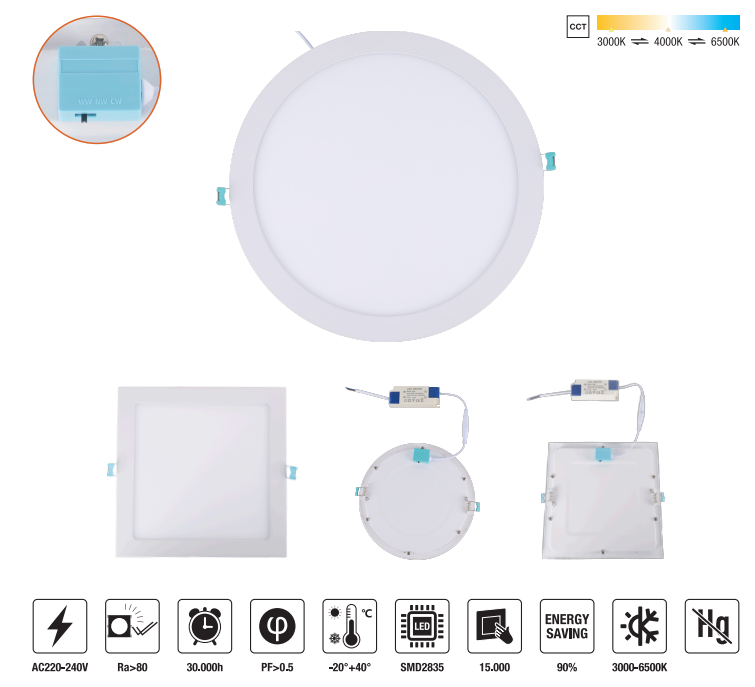 LED-PLR-18W-CCT (R/S) LED Slim Panel Light