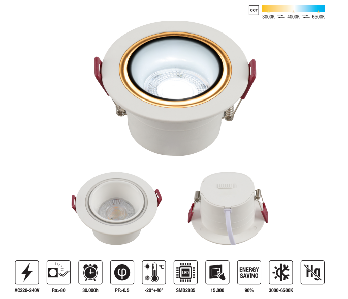 LED-DS03-7W-CCT 　LED Down Light