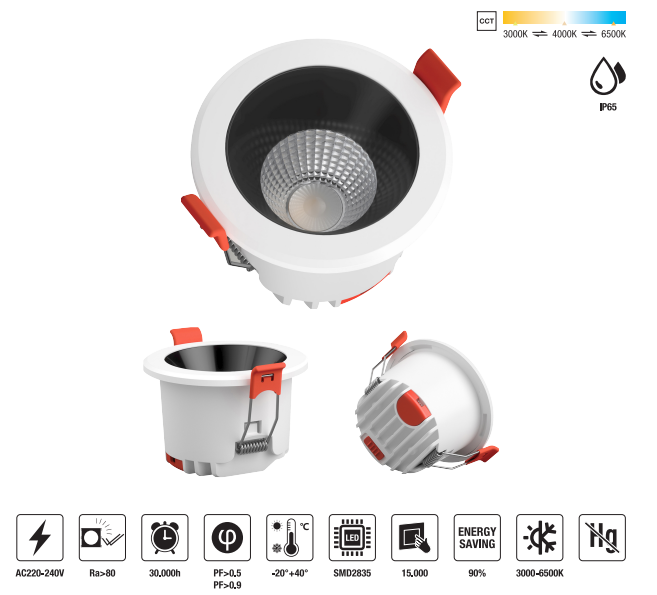 LED-DM02-9W-3CCT 　LED Down Light