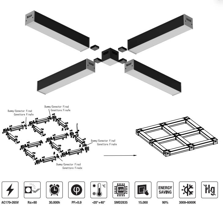 LED-5055A-F (MODULE)  LED Office Light AC170-265V PF>0.9