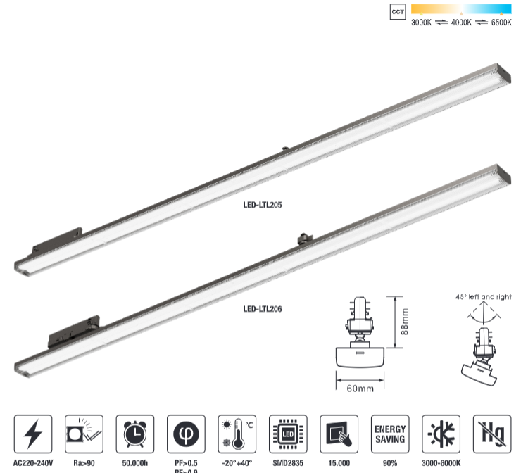 LED-LTL205-60W　LED Linear Track Light
