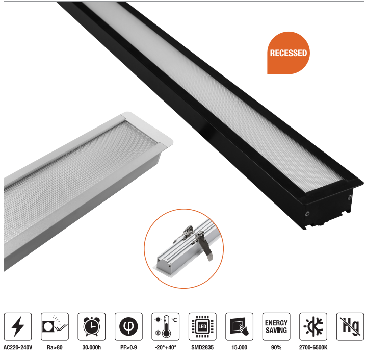 LED-OL6330-30W LED Office Light AC220-240V 3300LM±10%