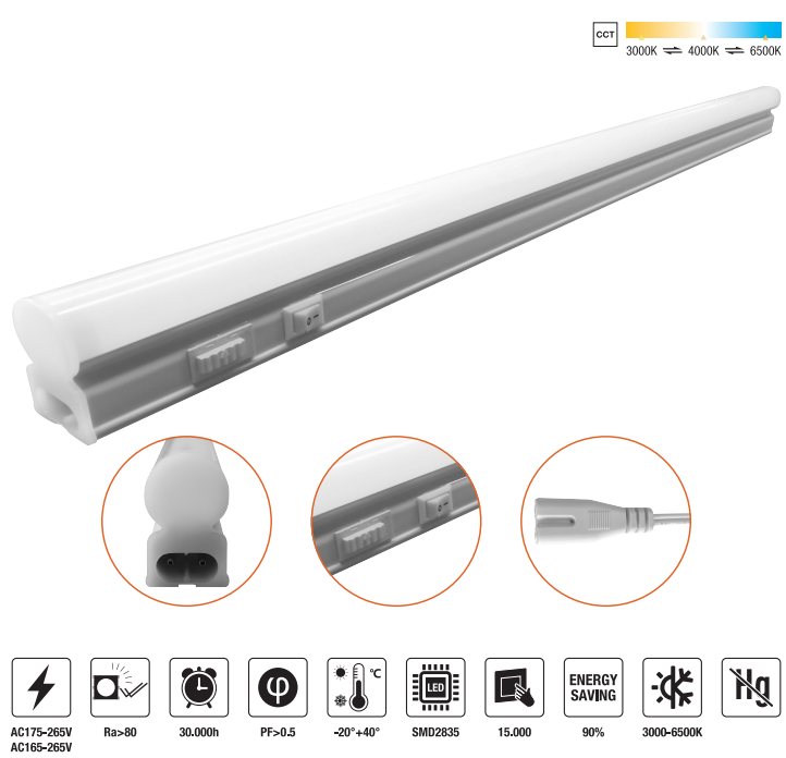 LED-F22-16W-CCT LED Frame Light AC175-265V 1700LM±10%