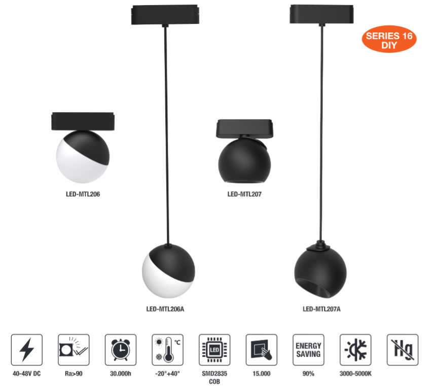 LED-MTL206A-10W LED Magnetic Track Light