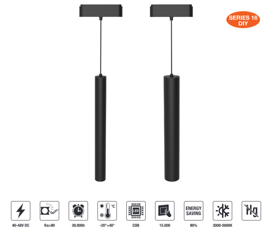 LED-MTL208-15W LED Magnetic Track Light