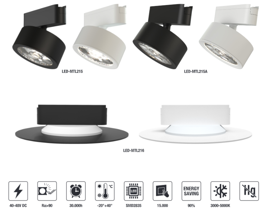 LED-MTL215A-8W LED Magnetic Track Light