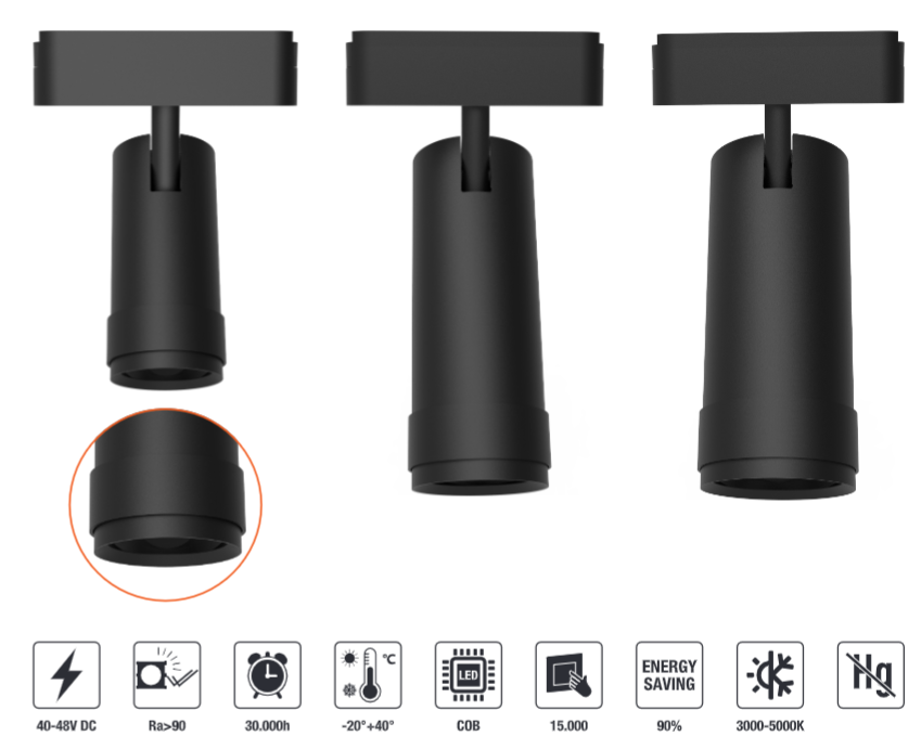 LED-MTL217-7W LED Magnetic Track Light