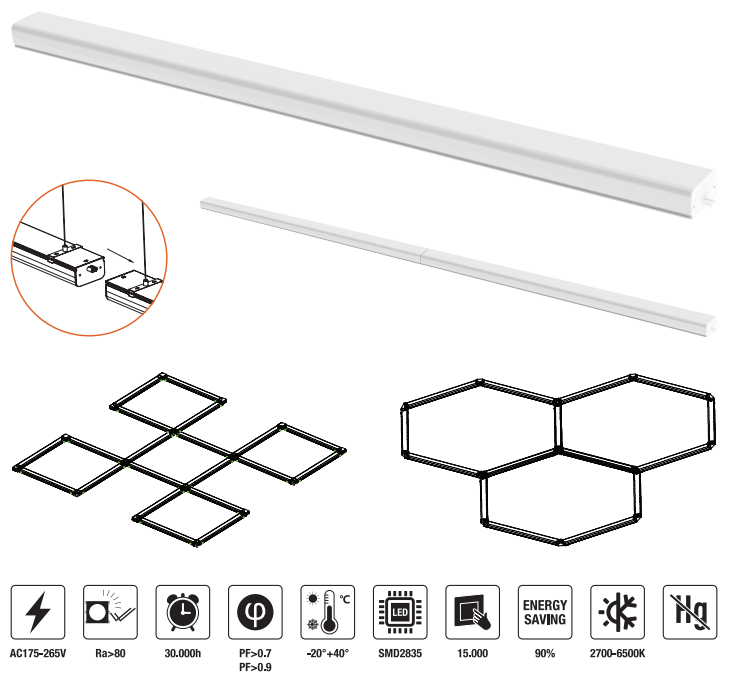 LED-FL7540-18W LED Frame Light AC175-265V 1800LM±10%
