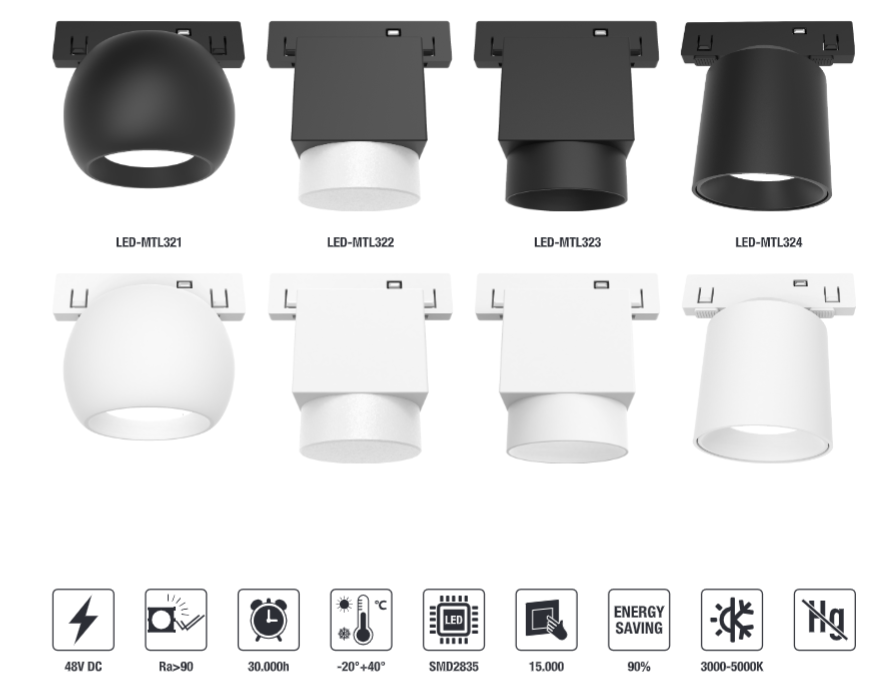 LED-MTL323-3W LED Magnetic Track Light