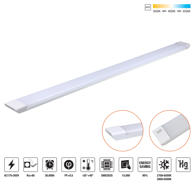 LED-FB11-36W-CCT LED Frame Light AC175-265V 3600LM±10%
