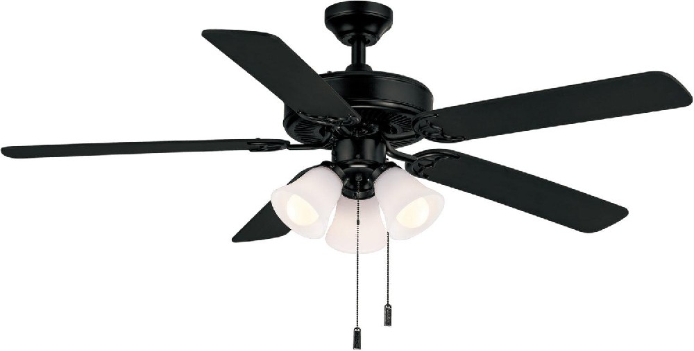 52'' straight ceiling fan light 3 speed manual zipper