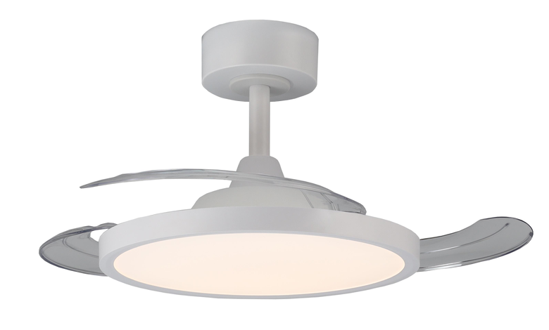 30w Retractable blade ceiling fan light CCT dimming