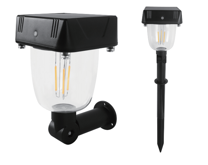 LED solar wall light IP44 ABS+PC garden lawn lamp PIR sensor 6500K 800mah battery