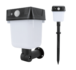 LED solar wall light IP44 ABS+PC garden lawn lamp PIR sensor 6500K 800mah battery