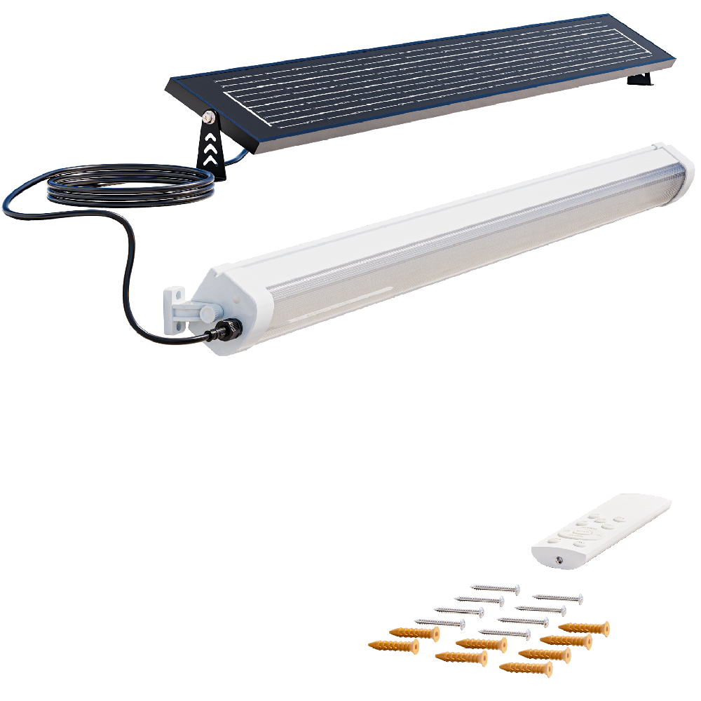 IP65 Waterproof Remote Control PIR Sensor Solar Led Batten Tube Light  30W  60W   90W  120W