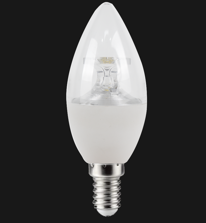 C37 Light Guide Column Designing Candle Shape LED Light Bulb with Base E14 for Gorgeous Indoor Chandelier