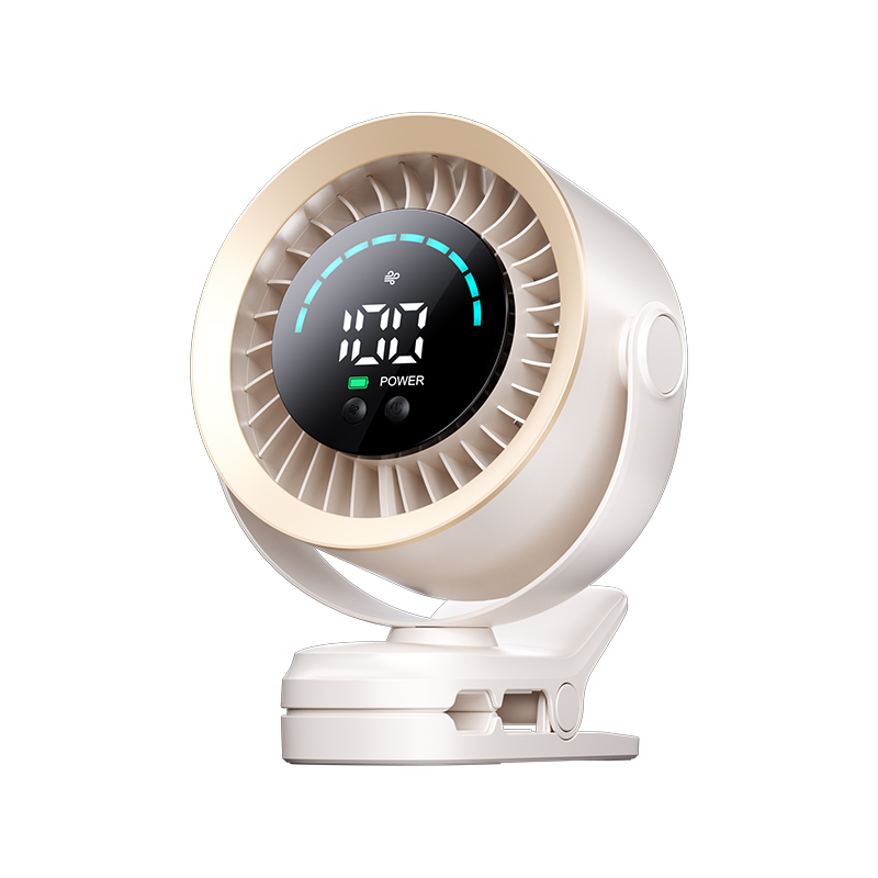 Hot Sell New Portable 100-speed Clip-on Mini Fan USB Rechargeable Digital Display